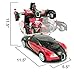 Red Inferno RC Toy Transforming Robot Remote Control (27 MHz) Sports Car with One Button Transformation, Realistic Engine Sounds and 360 Speed Drifting 1:14 Scale (Red)