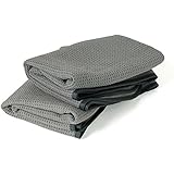 Liquid X Gray Matter Extra Large Waffle Weave Microfiber Drying Towel with Silk Edges - 25in x 36in (2 Pack)
