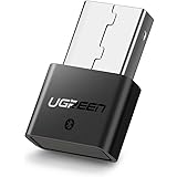 UGREEN USB Bluetooth 4.0 Adapter Wireless Dongle Receiver for PC, Desktop, Laptop with Windows 10, 8, 7, XP, Vista for Bluetooth Stereo Headset Music, Keyboards, Mouse, Gamepads, Speakers (Black)
