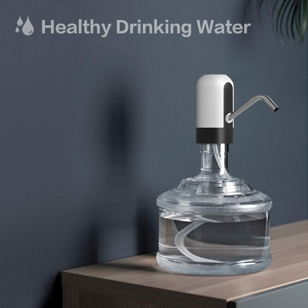 Water Dispenser 5 Gallon, MIKOSI Water Jug Dispenser Universal Electric Water Bottle Dispenser, Water Pump For 5 Gallon Bottle With 2 Silicone - - 