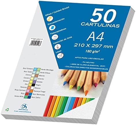 Dohe - A4 White Card (50 pcs.) - Size 21 x 29.7 cm, Thickness 180 g/m², Crafts, Printing and School Supplies - Image 3