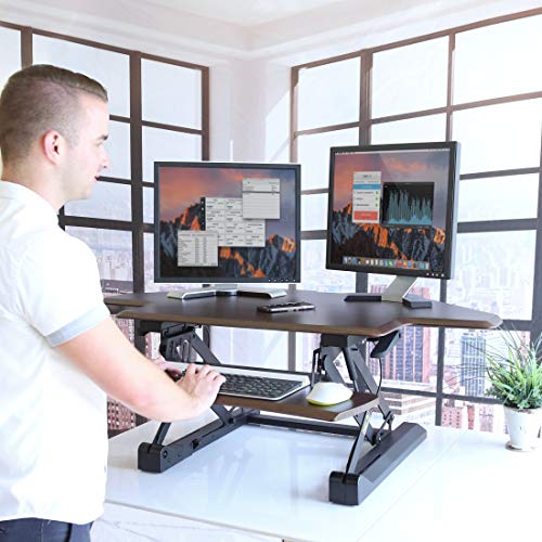 image for Seville Classics OFF65870 Gas-Spring Corner/Cubicle Standing Desk Conv