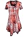 LL Womens Short Sleeve All Over Tie-Dye Ombre Tunic Shirt - Made in USA