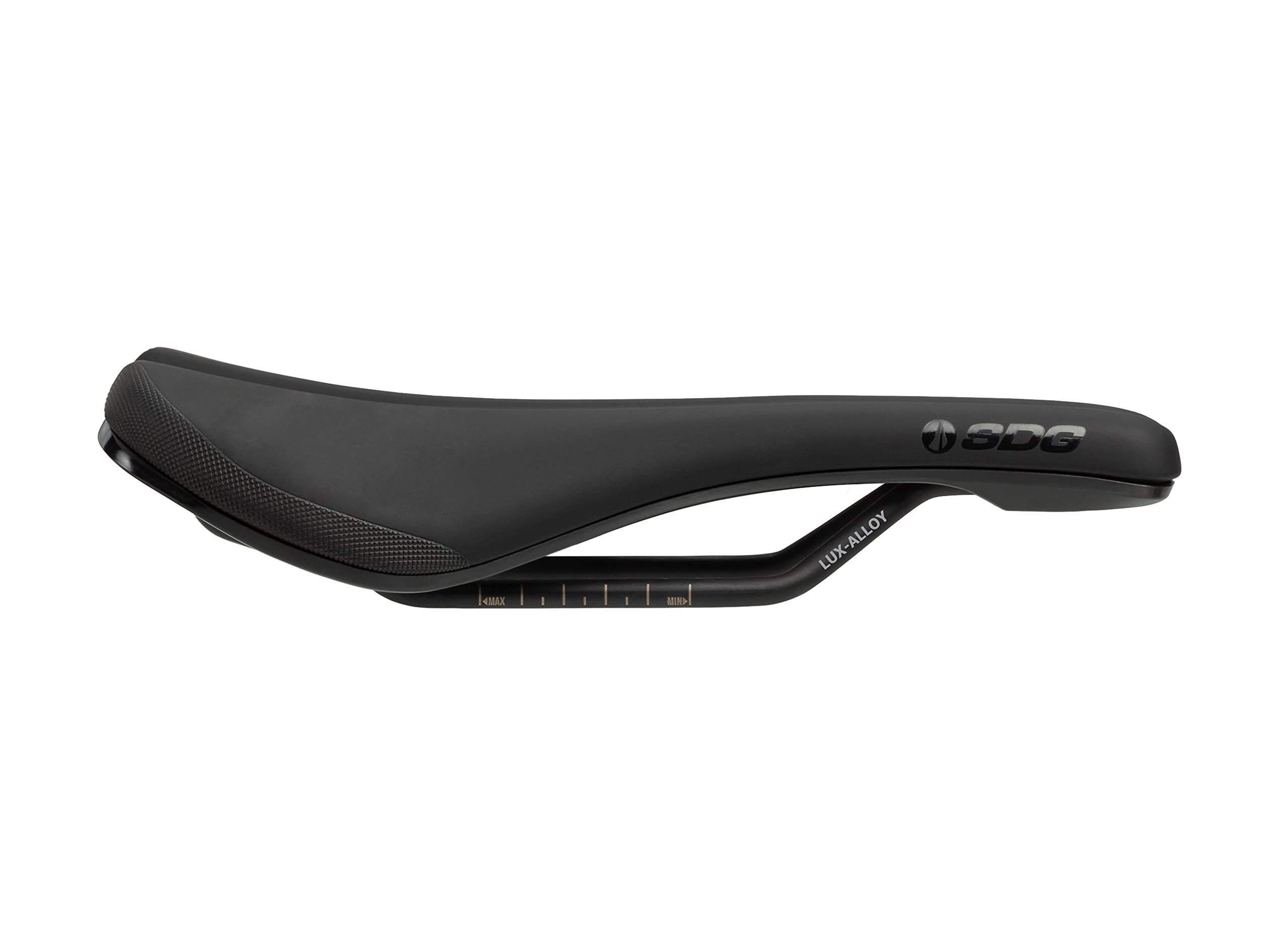 SDG Bel Air 3.0 Lux-Alloy Rail Saddle | Black Microfibre Top/Black Base | 260 x 140 mm | Trail, Enduro & XC MTB Bicycle Seat with Rear Rise & EVA Foam