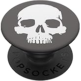 White Skull Gray PopSockets Adhesive PopGrip