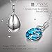QIANSE “Venice Dream” Pendant Necklace Made with Teardrop Ocean Blue Crystals, Jewelry for Women, Birthday Gifts for her
