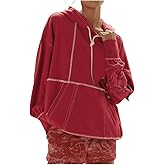 Chunersha Womens 2025 Fall Oversized Casual Hoodies Trendy Hooded Sweatshirts Y2k Winter Pullover Tops With Pockets