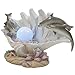 Dolphins Swimming Over Clam Shell with LED Light Color Changing Pearl Statue or Night Light for Decorative Artistic Sculptures in Tropical & Beach Decor As Gifts for Dolphin Lovers