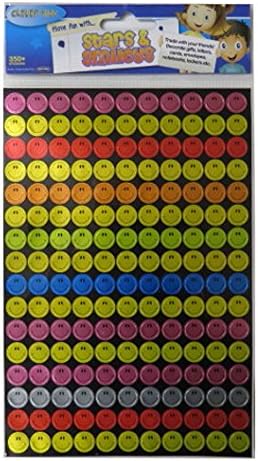Clever Kidz Stars and Smiley Faces Metallic Coloured Stickers - 700+ Stickers
