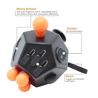 Buy Vcostore 12 Sided Fidget Cube Dodecagon Fidget Toy Decompression For Add Adhd Autism Kids And Adults Black Orange Online In Indonesia B07wj3ltxx