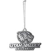 Fan Frenzy Gifts Utah Valley University Wolverines Logo NCAA Silver Ornament