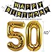 50th Birthday Decorations - 50th Number Balloons Black and Gold Party Decorations 50th Birthday 50th Birthday Decorations For Men Women