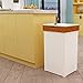 Function Home Trash Can Cabinet, 13 Gallon Kitchen Garbage Can, Wooden Recycling Trash Bin, Dog Proof Trash Can, Trash Cabinet with Lid for Home Kitchen Bathroom, White
