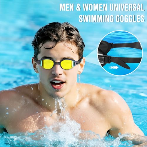 Ambienden Gafas Natacion Hombre Mujer | Impermeables Antivaho VisióN Clara Gafas Natacion Adultos Juventud General | Gafas Piscina Profesionales Con Puente Nasal Suave