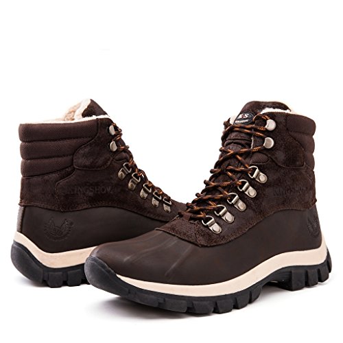 Kingshow Men's 1705 Snow Boots (9.5 M US Men's, brown)