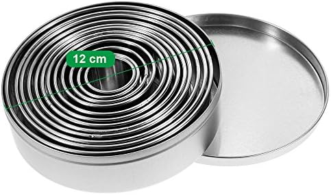 Anpro 12PCS Emporte-Pièces Acier Inoxydable Emporte-pièces Rond Pâtisserie pour Les Biscuits, Les Pâtes à Sucre, Les Gâteaux-12 Tailles Différentes - Cuisine A Vivre Anpro 12PCS Emporte-Pièces Acier Inoxydable Emporte-pièces Rond Pâtisserie pour Les Biscuits, Les Pâtes à Sucre, Les Gâteaux-12 Tailles Différentes