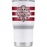 Gametime Sidekicks Indiana 20oz White Tumbler - 2025 National Champions - Officially Licensed, 18/8 Stainless Steel, Double-walled, Vacuum-insulated, UV LED Printed Logos - 360 Wrap