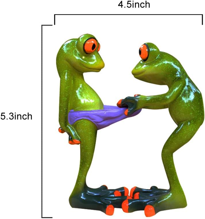 Amazon Com Dorlotou Frog Figurines Statue Cute Creative Funny Green Frog Sculpture For Home Desk Bathroom Decoration Yx6082e Home Kitchen