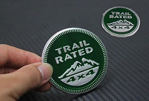 YARTY Y1A2R2Y40 Auto Tuning 2pcs(1set) Oem Jeep Trail Rated 4x4 Nameplate Emblem Wrangler Grand Cherokee Liberty Badge Sticky Back Logo Trailhawk 2014 (Green)