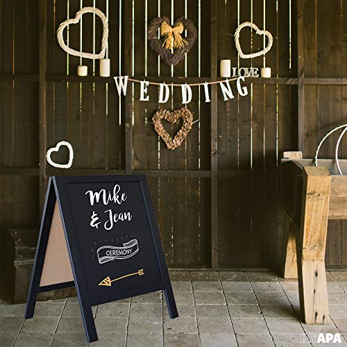 image for Ilyapa Wooden A-Frame Sign with Eraser & Chalk - Magnetic Sidewalk Cha