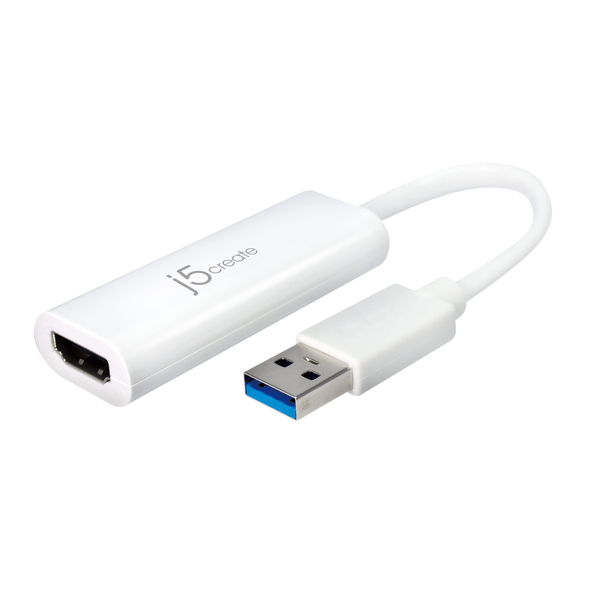 j5create USB to HDMI Multi-Monitor Adapter Supports 1080p 2048 x 1152 @ 32 bits | USB 3.0 with 2.0 Support | Adapter is Compatible with Both Mac & Windows (JUA254)