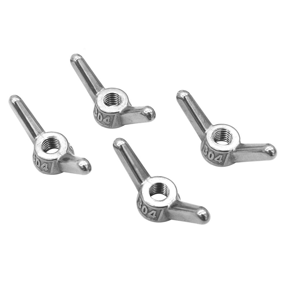 POFET 4Pcs M12 304 Stainless Steel Corner Nuts, Hand Screw Butterfly Nut, Wire Rope Chain Accessories
