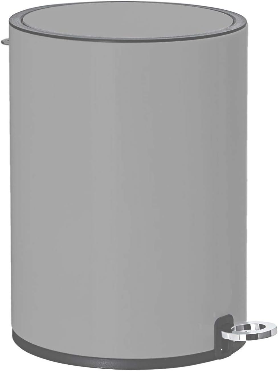 FurnitureXtra™ Modern Style Powder Coated Soft Close Pedal Bin, Plastic Inner bucket, ABS lid (Grey 3L)
