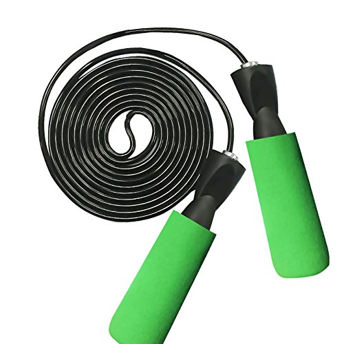 CaseHQ Jump Ropes Ball Bearing Heavy duty High Performance Professional Ball Bearing weighted Speed 105 inch Cable,Jumping Rope with Adjustable Comfortable Handles,Fit Men, Women and Children - green