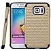 S6 Edge Case, Galaxy S6 Edge Case, Style4U Galaxy S6 Edge Studded Rhinestone Crystal Bling Hybrid Armor Case Cover for Samsung Galaxy S6 Edge with 1 Style4U Stylus [Gold/Black]