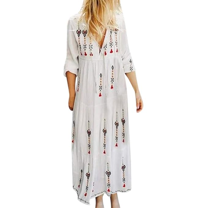 plus size white boho dress