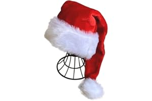 OLLULL Deluxe Adults Santa Hat for Colorful Christmas Available Colors: Black, Green, Blue, Pink, Red