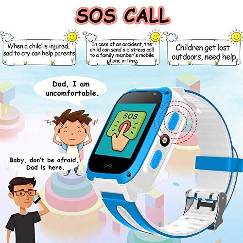 [Free SIM Card]2019 Kids Game Smart Watch Phone,Birthday Gift for 3-14 Age Girl Boy 2 Way Call SOS 1.54'' Kid Smartwatch with 9 Puzzle Game Camera Alarm Clock Touch Screen kids Electronic Learning Toy - Thumbnail 3