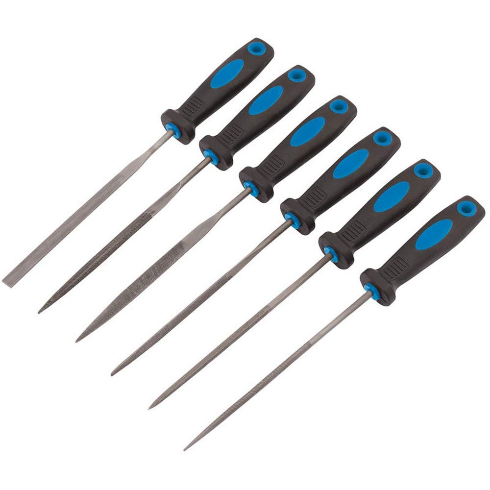 Draper 83480 Soft Grip Needle File 6 Piece Set, Blue, 150 mm
