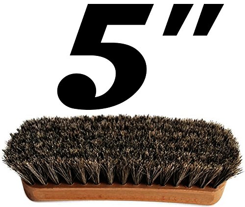 Shoeslulu 5" Mongolian Horsehair Shine Brush with Wood Handle (1 Pack, [5" Long] Horsehair Brush)