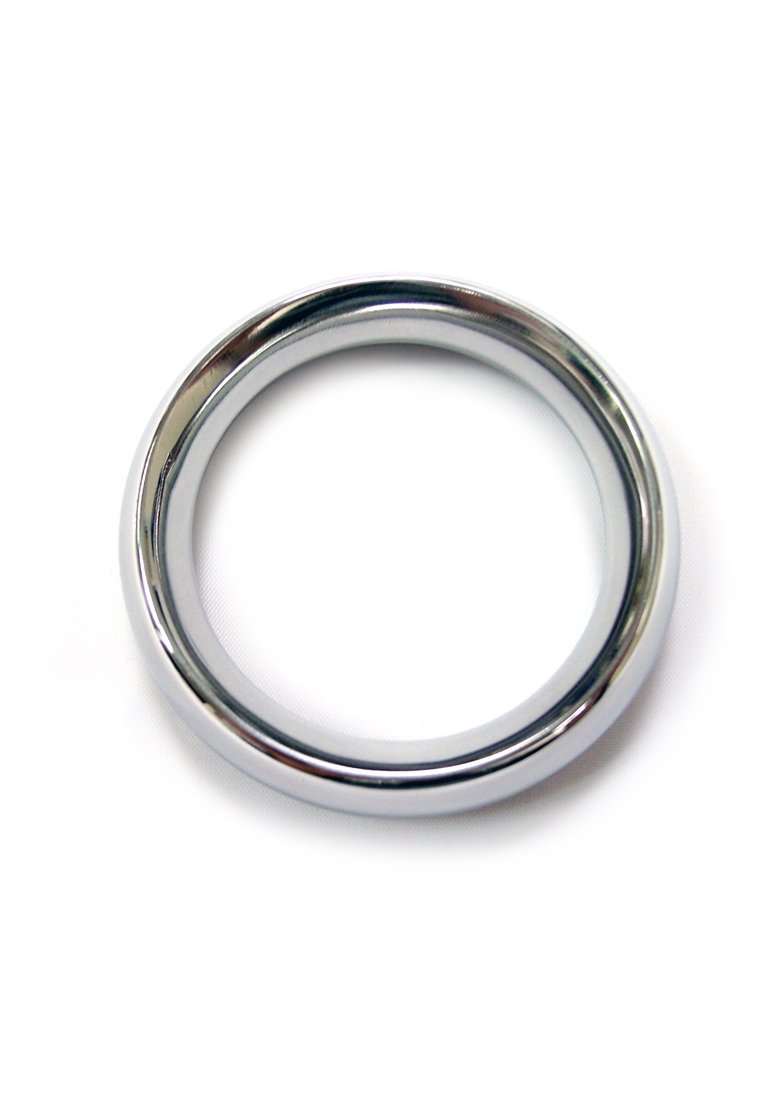 Rouge Garments Stainless Steel Doughnut Cock Ring, Silver, 45 mm