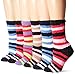 Bright Fuzzy Socks Ultra Soft Womens 6-pack Striped By DEBRA WEITZNER, Multicolor Stripes, 9 - 11