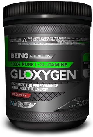 BEING NUTRITIONS Unflavoured 100% Pure L-Glutamine - GLOXYGEN - 0.881 lbs/400g