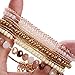 Multilayer Bohemian Brown Beaded Bracelet Crystal Pendant Charm Stretch Beach Stack Bangle Bracelet Set 7 Colors for Women Jewelry