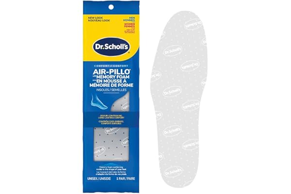 Dr. Scholl's® Air-Pillo® with Memory Foam Insoles, Unisex (Men 7-12) (Women 5-10), 1 Pair, Trim to Fit Inserts