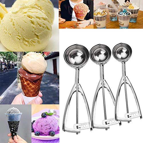 WITWAYS Ice Cream Scoop Set Stainless Steel Cookie Scoops, Melon Meat