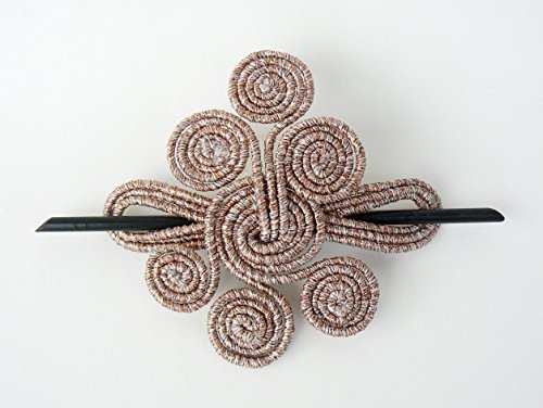 Wire fascinator Swirl Curly Hair accessory Stick barrette Copper Hair slide Scarfpin brooch Headdress Sparkly clamp Large hair clip