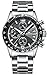 Mens Chronograph Stainless Steel Watches Men Waterproof Date Calendar Luxury Casual Analogue Wrist Watch