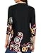 Womens Floral Print Blouse Tops 3/4 Long Sleeves Casual Loose Floral Tunic Button Up Print Shirts