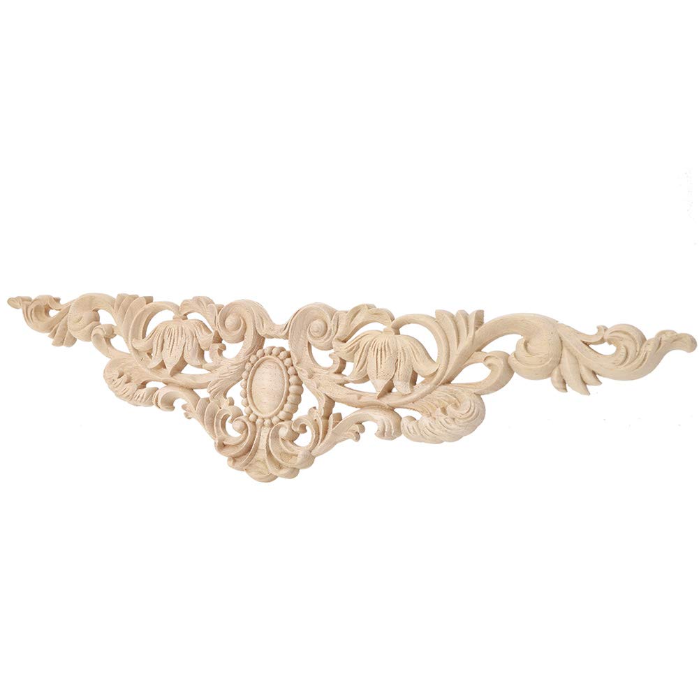 Household Wooden Appliques European Wood Carving Applique DIY Decoration for Home Furniture Courtyard 50x12cm