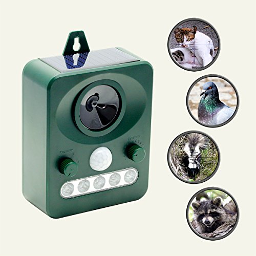 Repel Yell Animal Repellent Cat Repeller Pest Repeller, Bird Repellent Devices, Raccoon Repellent, Squirrel Repellent, Motion-Activated Ultrasonic Animal Repeller for Outdoor Pest Control