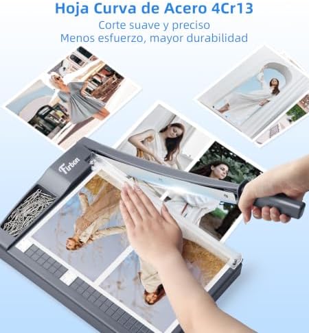 Guillotina Cortadora de Papel 30 cm, Capacidad de Corte de hasta 12 Hojas A4 80 g/m², con Bloqueo de Seguridad y Regla de Precisión, para Oficina, Escuela, Manualidades y Fotos