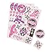 Ninja Girl Pink Party Favor Bundle Pack Enough for 12 Kids (12 treat boxes, 12 Inflatable Swords, 72 temporary tattoos, 12 Sticker Sheets)