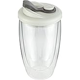 Restaurantware - Forma Professional 15.2 Ounce Insulated Travel Mug With Lid, 1 Double Wall Coffee Mug - Includes Lid, Reusable, Clear Borosilicate Glass Tumbler, Dishwashable, Microwavable