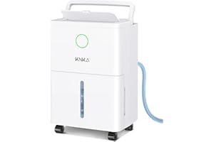 KNKA 19 Pint Quiet Dehumidifier with Drain Hose, 1300 Sq.ft Dehumidifiers for Home, Smart Humidity Control & Display, 24H Timer, Washable Filter, Idea for Bathroom Basement Bedroom RV Large Room