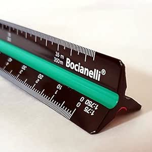 Bocianelli Maßstab Lineal 15 cm Kunststoff Dreikantmaßstab Maßstabslineal 1:10 1:20 1:25 1:30 1:40 1:50 1:100 1:200 1:250 1:300 1:400 1:500 Lineal 15cm für Architekt und Ingenieur